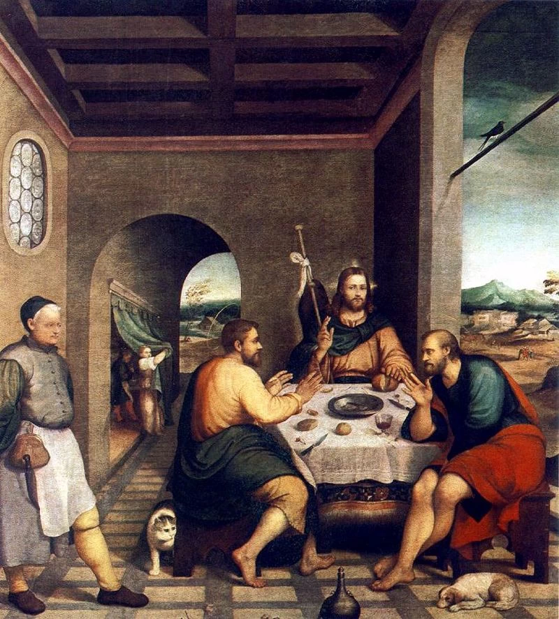 Dal Ponte J. (1537), Cena in Emmaus - beweb, Jacopo da Ponte, detto Bassano